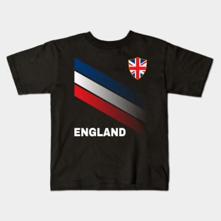 Vintage England Sunflower Flag England Soccer Lover Kids T-Shirt